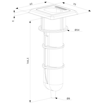 Sabot de sol sans butée , trou de réception pour diam 20mm max