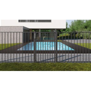 Ferme-portail hydraulique et charnière 180° pour portails jusqu'à 75kg TIGER Locinox - noir