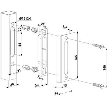 Gâche   fer forgé noire   50 mm (voir en remplacement SPKZ40QF9005)