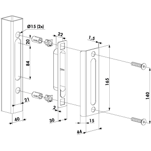 Gâche   fer forgé noire   50 mm (voir en remplacement SPKZ40QF9005)