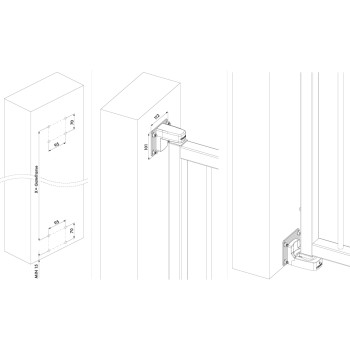 Kit de fixation murale pour ferme-portail Interio