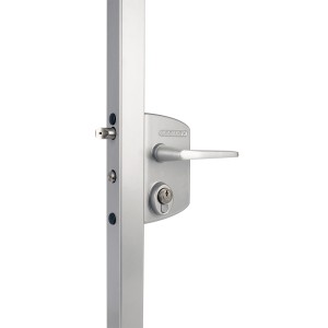 Serrure type industriel pour cylindre KABA-KESO pour profils plats de 10 à 30 mm en ZILV avec 3006M - Paire de poignées en alu