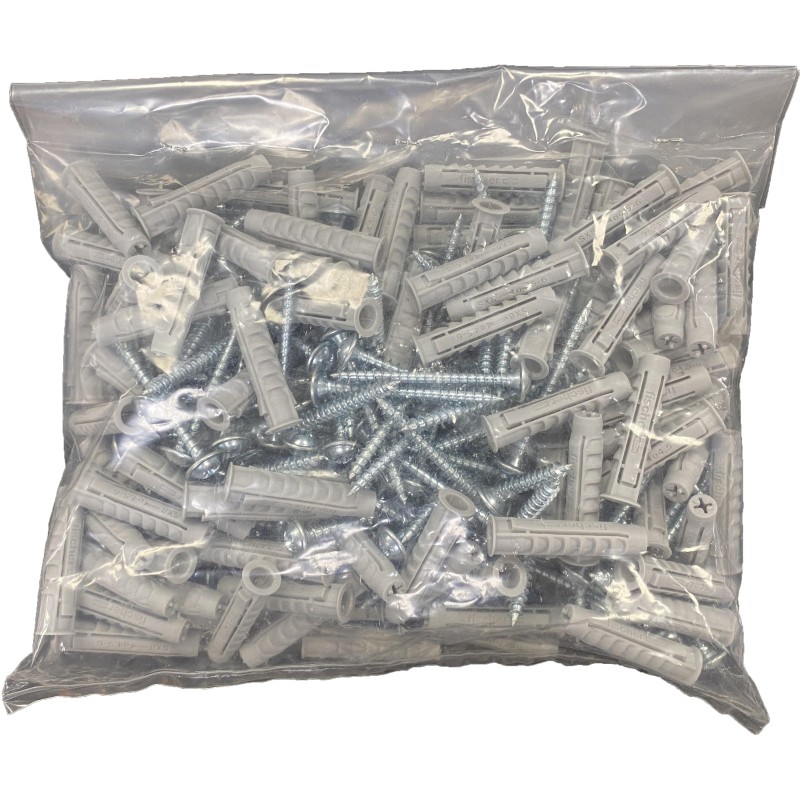 Lot de 100 vis cruciforme 4,5mm x 50mm et 100 chevilles Fischer 40 x 8mm