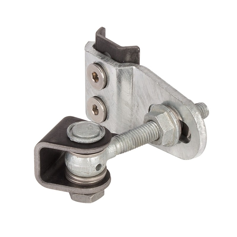 Charnière 180° quadridimensionnel pour portails portes et portillons - M12 - Tige filetée 90mm - galvanisé - Locinox