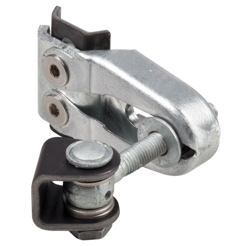 Charnière 180° avec système anti-dégondage - Oreille en U et plaque à souder en acier brut (B) avec M16 Boulon à oeil 110 