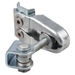 Charnière 180° avec système anti-dégondage - Oreille en U et plaque à souder en acier brut (B) avec M16 Boulon à oeil 110 