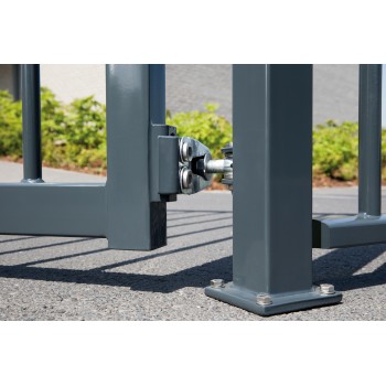 Charnière 180° avec système anti-dégondage - Oreille en U et plaque à souder en acier brut (B) avec M12 Boulon à oeil 90 m