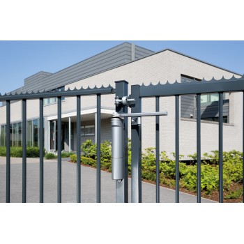 Charnière 180° avec système anti-dégondage - Oreille en U et plaque à souder en acier brut (B) avec M16 Boulon à oeil 110 