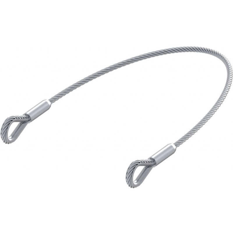Câble antichute en inox Ø4mm longueur 400mm avec oeil Ø11,5mm Résistance 320Kg