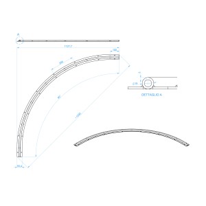 Rail Ø16mm courbé (cintré) rayon 100cm pour portail coulissant sectionnel articulé - Système radius