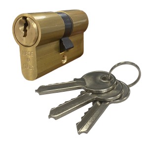 Cylindre européen indentiques s'entrouvrant 54mm - Système de clé unique - 3 clés