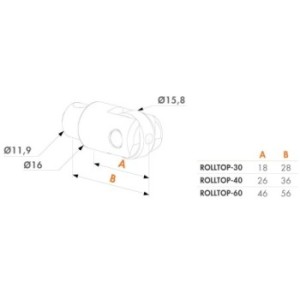 Penne à roulette réglable pour serrure en applique Locinox - pour tube de 60mm - inox