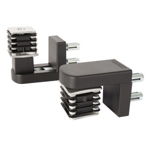 Charnière 90° compacte et bidirectionnelle, interchangeable avec le ferme-portail INTERIO