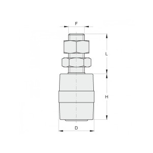 Olive de guidage cylindrique Ø30mm pour portail coulissant - Rouleau Nylon Hauteur 40mm - M14