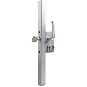 DOUBLE CYLINDRE - Serrure en applique pour profils carrés de 60 mm en ZILV avec 3006S - Paire de poignées en aluminium renforc