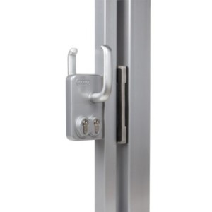 DOUBLE CYLINDRE - Serrure en applique pour profils carrés de 60 mm en ZILV avec 3006S - Paire de poignées en aluminium renforc