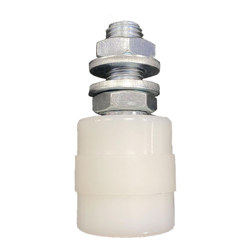 Olive de guidage cylindrique - Rouleau Nylon Ø 40 H44 M16 - 2 rondelles galva