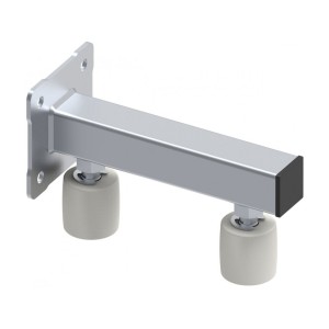 Guide de portail coulissant sur platine à visser - guidage réglable avec 2 olives ø30mm