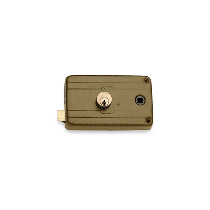 Serrure pour portail en applique à fouillot - gauche - varié - à pêne dormant demi tour - cylindre rond - entraxe 60mm- carr