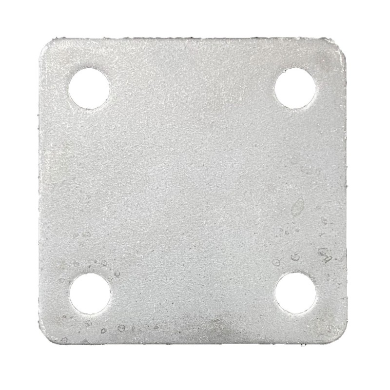 Platine en acier brut à visser 75X75mm - 4x trous de 10mm - épaisseur 4mm