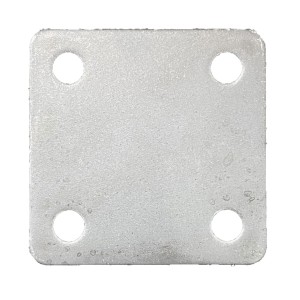 Platine en acier brut à visser 75X75mm - 4x trous de 10mm - épaisseur 4mm