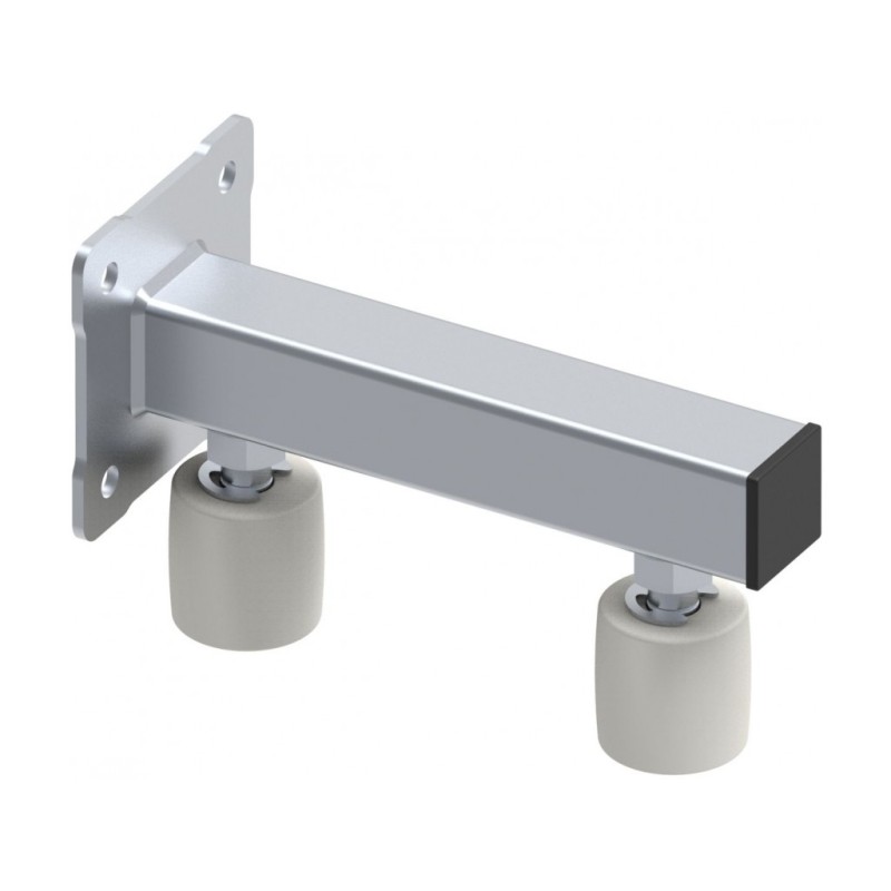 Guide de portail coulissant sur platine à visser - guidage réglable avec 2 olives ø40mm