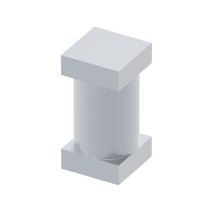 Axe à souder - embase carrée 30mm - Ø30mm - Hauteur 60mm - Pour gond ferronnerie pour portail pivotant