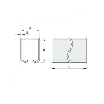 Rail galvanisé pour porte coulissante suspendue - 3m - 42x54mm