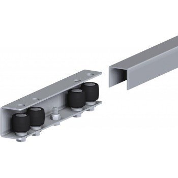 Kit pour portail coulissant télescopique - ouverture max 4 mètres de passage - Roue gorge demi ronde 20mm ø90mm