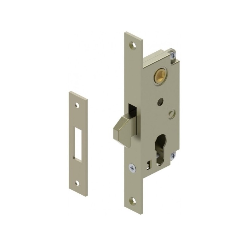 Serrure à crochet pour portail coulissant - petit modèle - vendu sans cylindre avec gâche - FAC srl