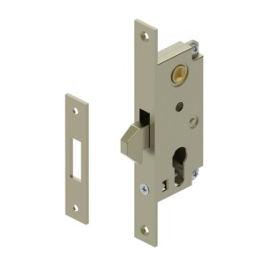 Serrure à crochet pour portail coulissant - petit modèle - vendu sans cylindre avec gâche - FAC srl