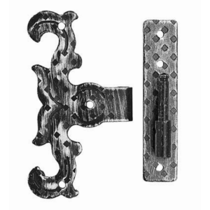 Paumelle de style fer forgé L55xH90 complète (mâle et femelle)