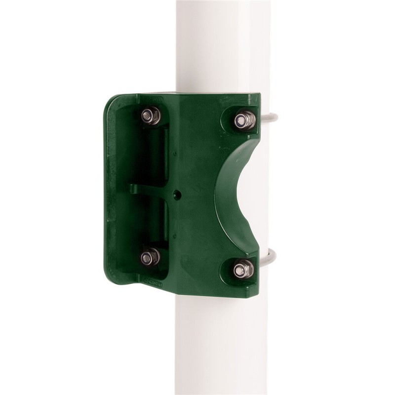 Gâche en nylon verte Locinox pour portillon de jardin - tube rond ø60mm