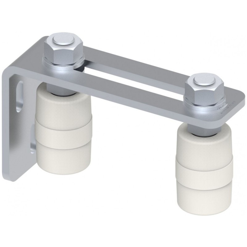 Guidage pour portail coulissant à visser réglable avec 2 olives ø40mm - Largeur 175mm