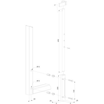 Verrou de sol - tige en aluminium - guide en aluminium vert - Système quick-fix - toutes dimensions