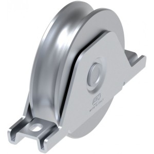 1. Galet pour portail coulissant Ø90mm avec gorge Ø16mm - vue de face