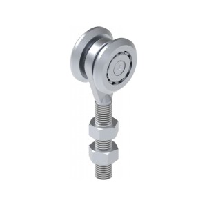 Chariot à 2 roues Acier ø45mm - M12 - avec roulements pour porte coulissante suspendue - charge 200kg max