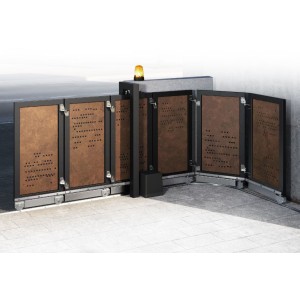 Kit S1 pour portail coulissant sectionnel à rail courbe 50cm - panneau principal à deux roues fixes + accessoires - FAC RADIUS