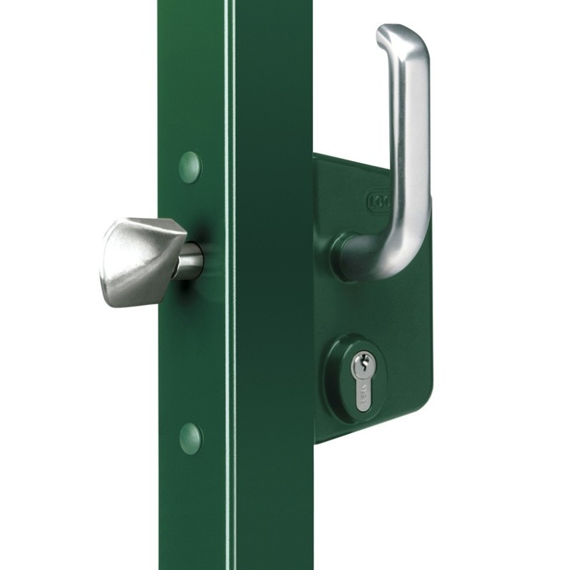 Serrure Locinox pour portail coulissant - pour tube de 80mm - gris anthracite RAL 7016