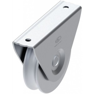 Galet gorge 1 2 ronde - support à visser - INOX