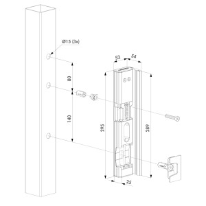 Modulec-SH-E-7016 Gâche électrique sécurisé en applique (à emission) - gris antracite 7016