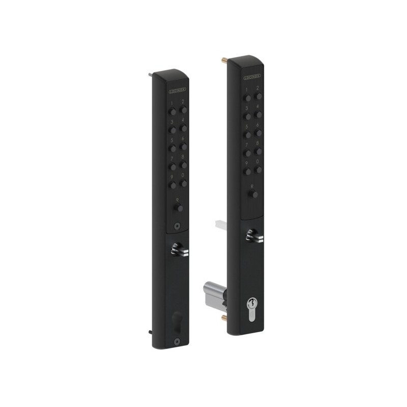 Serrure à code mécanique VITA 40mm noire double clavier pour portails et portillons