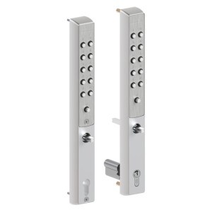 Serrure à code mécanique argent VITA-40-VSZ-2-SILV pour profils 40mm vue de face