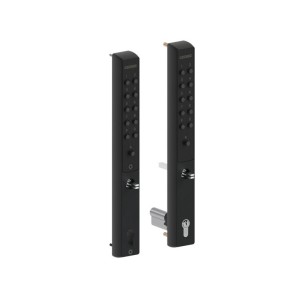 Serrure à code mécanique VITA encastrée pour profils 50 mm avec double clavier noir