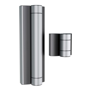 Charnière avec ferme-portillon motorisé intégré pour les accès piétons - MAGNUS - Argentée