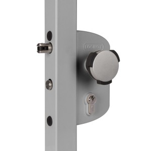 Serrure PISCINE en NYLON RAL 7016  40x40 (Inclus : Paire de bouton de sécurité 3006WS)